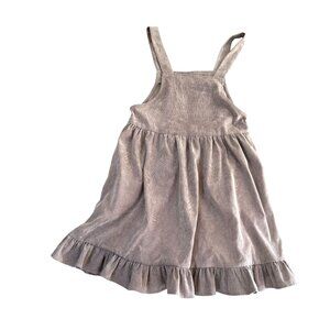 Listicle Ruffle Hem Corduroy Overall Dress Women's Size XS Light Mauve